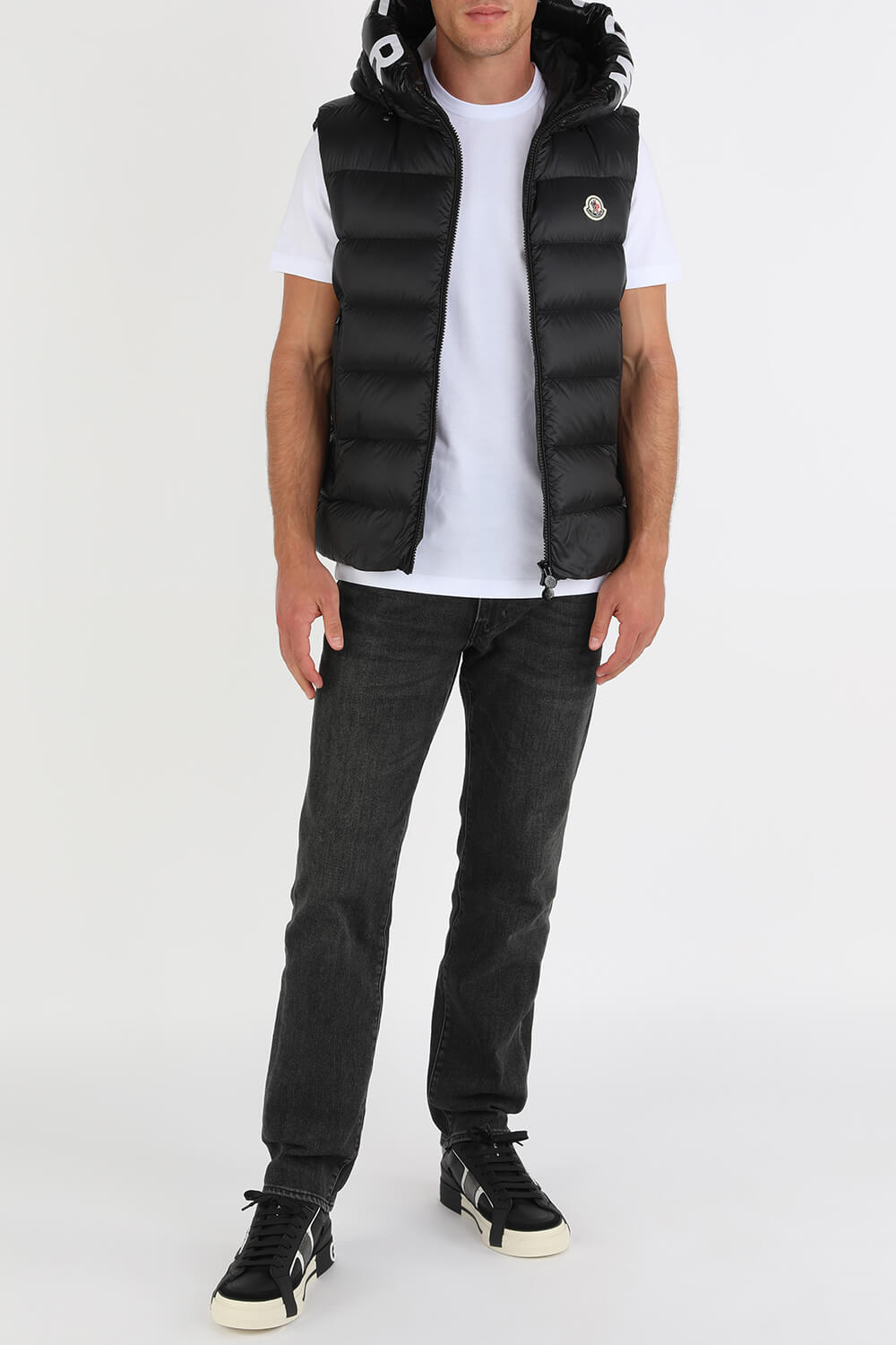 מעיל וסט פאפר עם סגירת רוכסן בגוון שחור